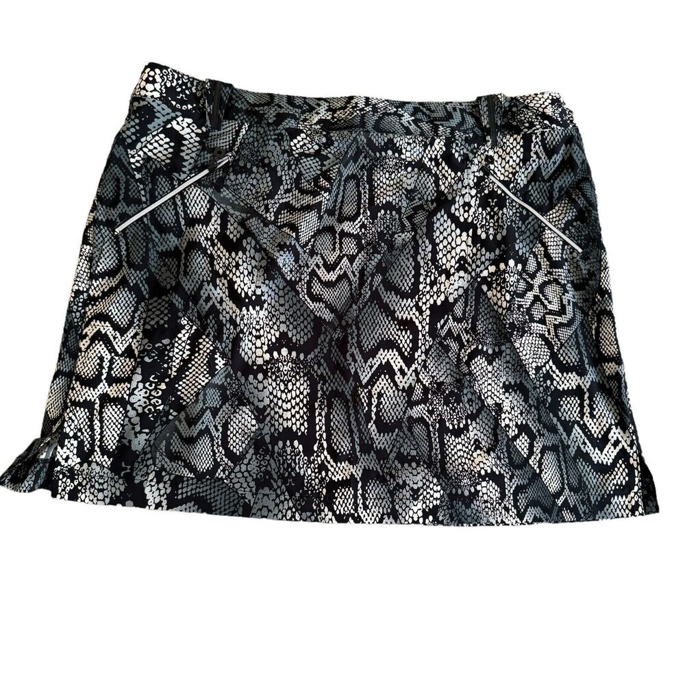 Jamie Sadock Golf Skirt Women's Sz 16 Snake Print Boa Black Air Wear Stretch